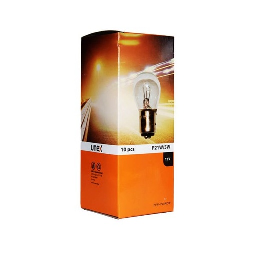 [UNEX10044] P21W-5W 12V 10`er Pack 