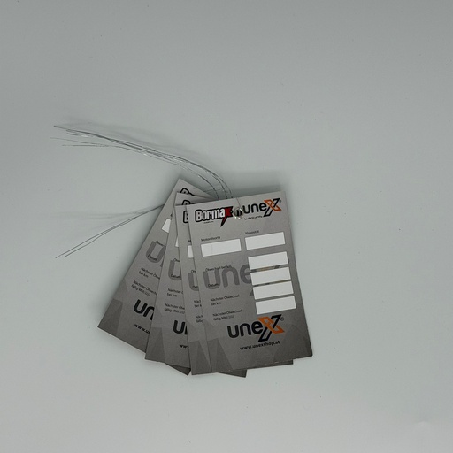 [UNEX11352] Ölwechselanhänger, 25 Stk.,60x100 mm, 300g, Metallöse